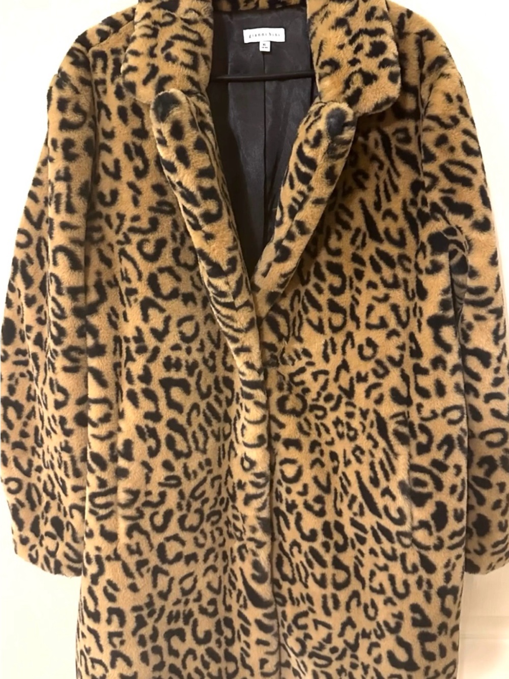Gianni Bini Leopard Print Faux Fur Coat - Tan/Black Woman’s  XS